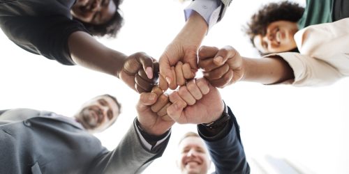 Successful and happy business team